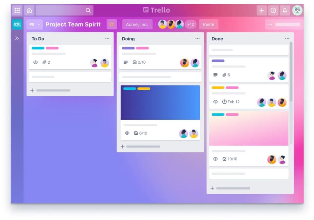 Trello is One of 5 Best Google Keep Alternatives in 2023. Image powered by Nimbus Platform