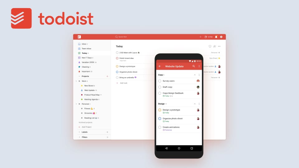 todoist is One of 5 Best Google Keep Alternatives in 2023. Image powered by Nimbus Platform