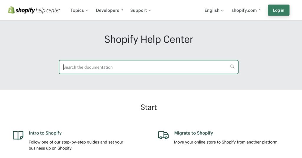 Shopify Help Center is One of the 10 Best Knowledge Base Examples in 2023. Image powered by Nimbus Platform