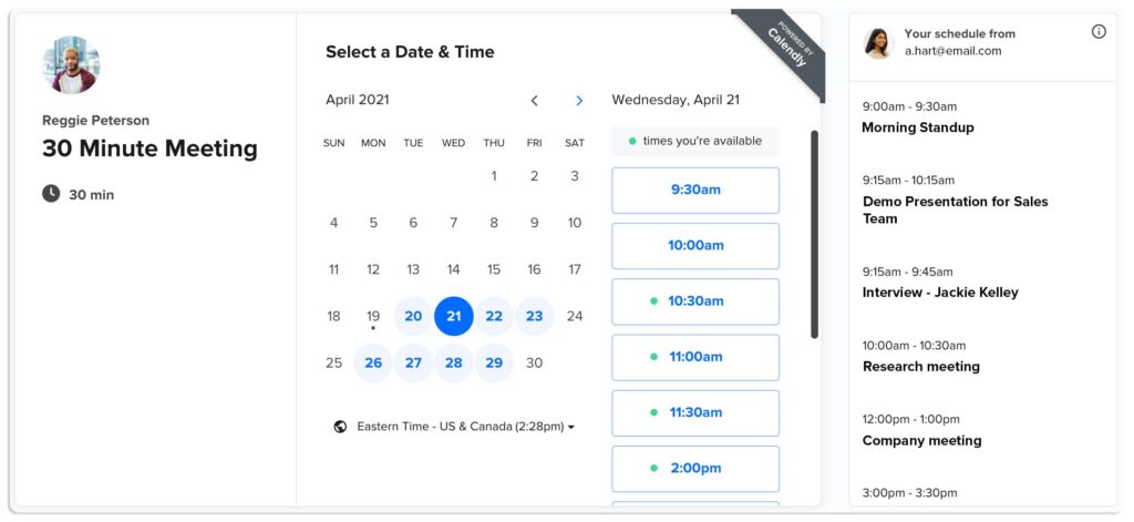 Calendly is one of the top 7 Apps like Vcita. Image by Nimbus
