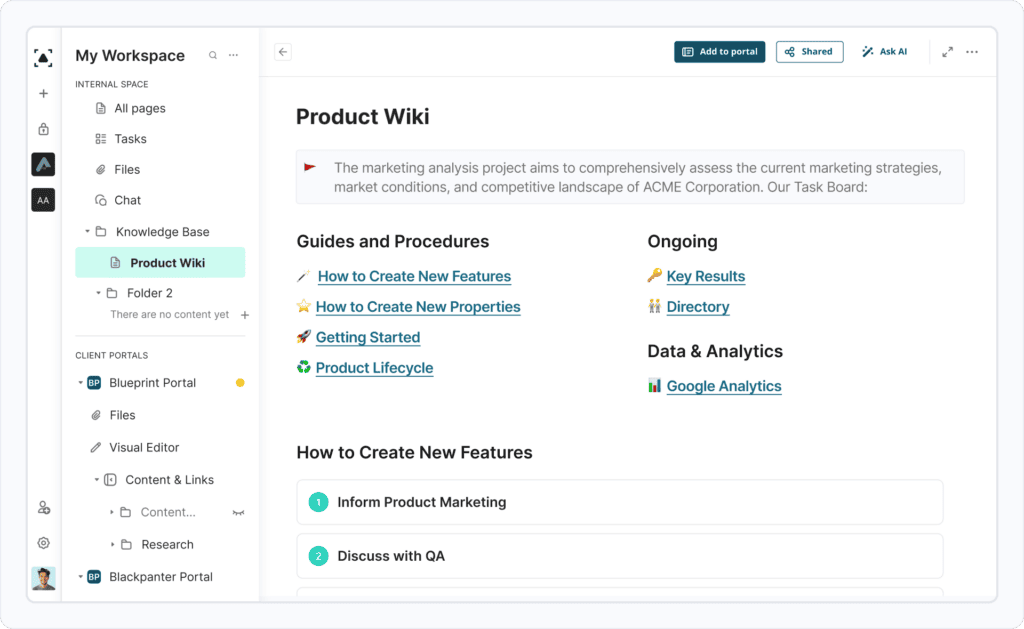 Content Organization. Bild powered by FuseBase.