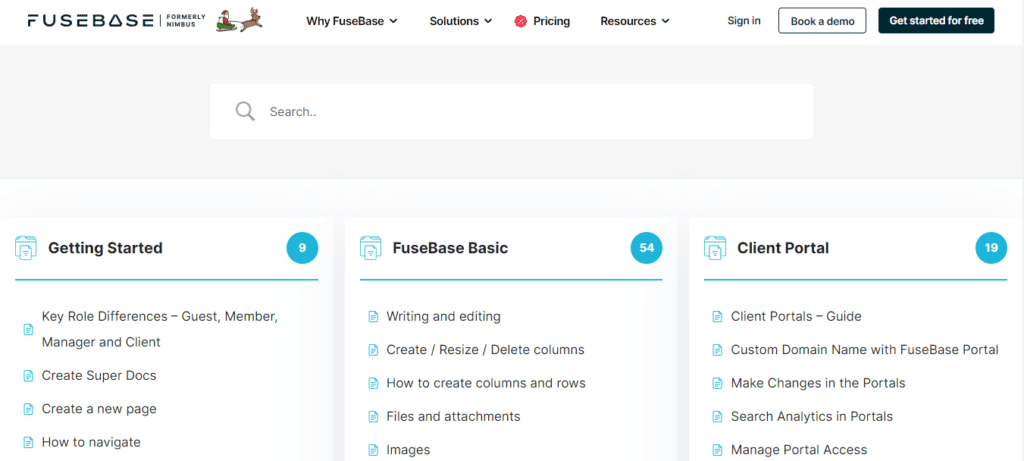 FuseBase Knowledge Base is One of the 10 Best Knowledge Base Examples in 2024. Image powered by FuseBase
