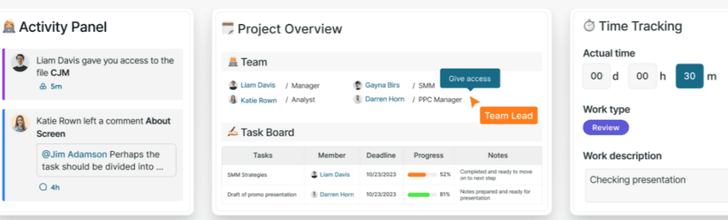 Project overview. Image powered by FuseBase.