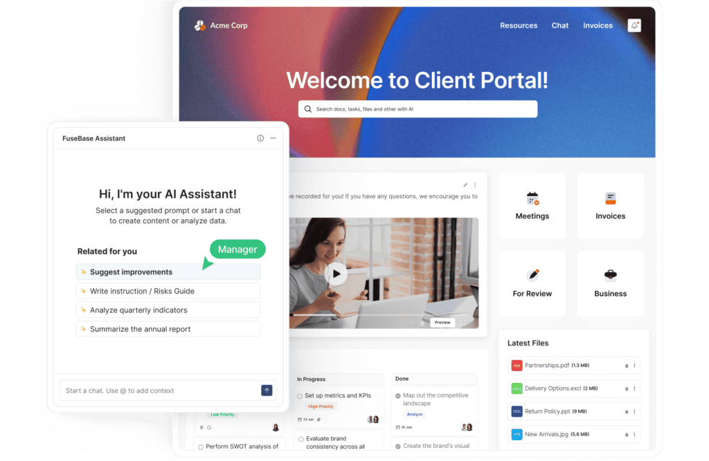 FuseBase Portal Chat AI. Image powered by FuseBase.