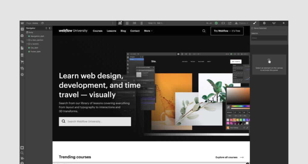 Webflow. Image powered by FuseBase.