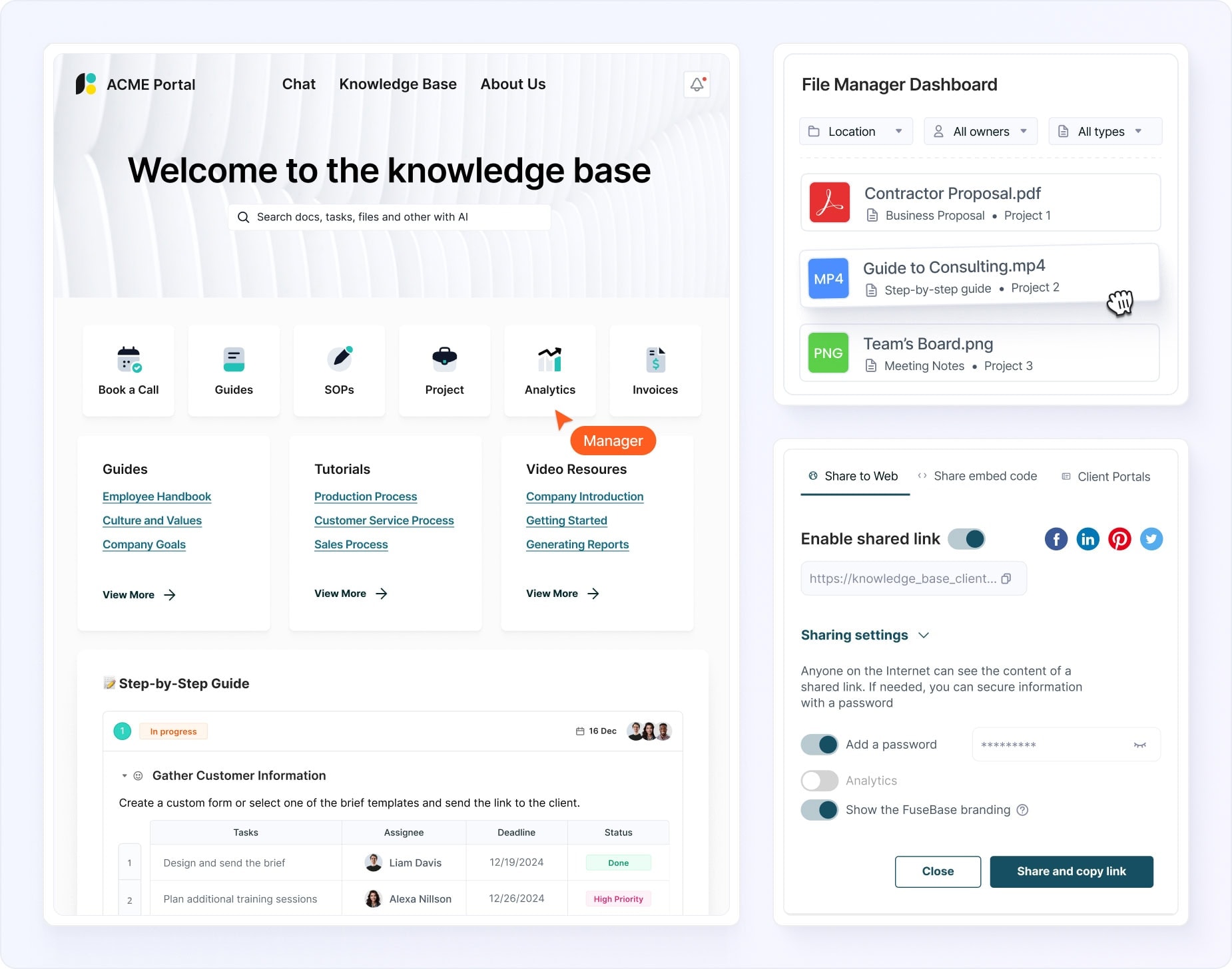 FuseBase Knowledge Base for Teams and Clients. Image powered by FuseBase.