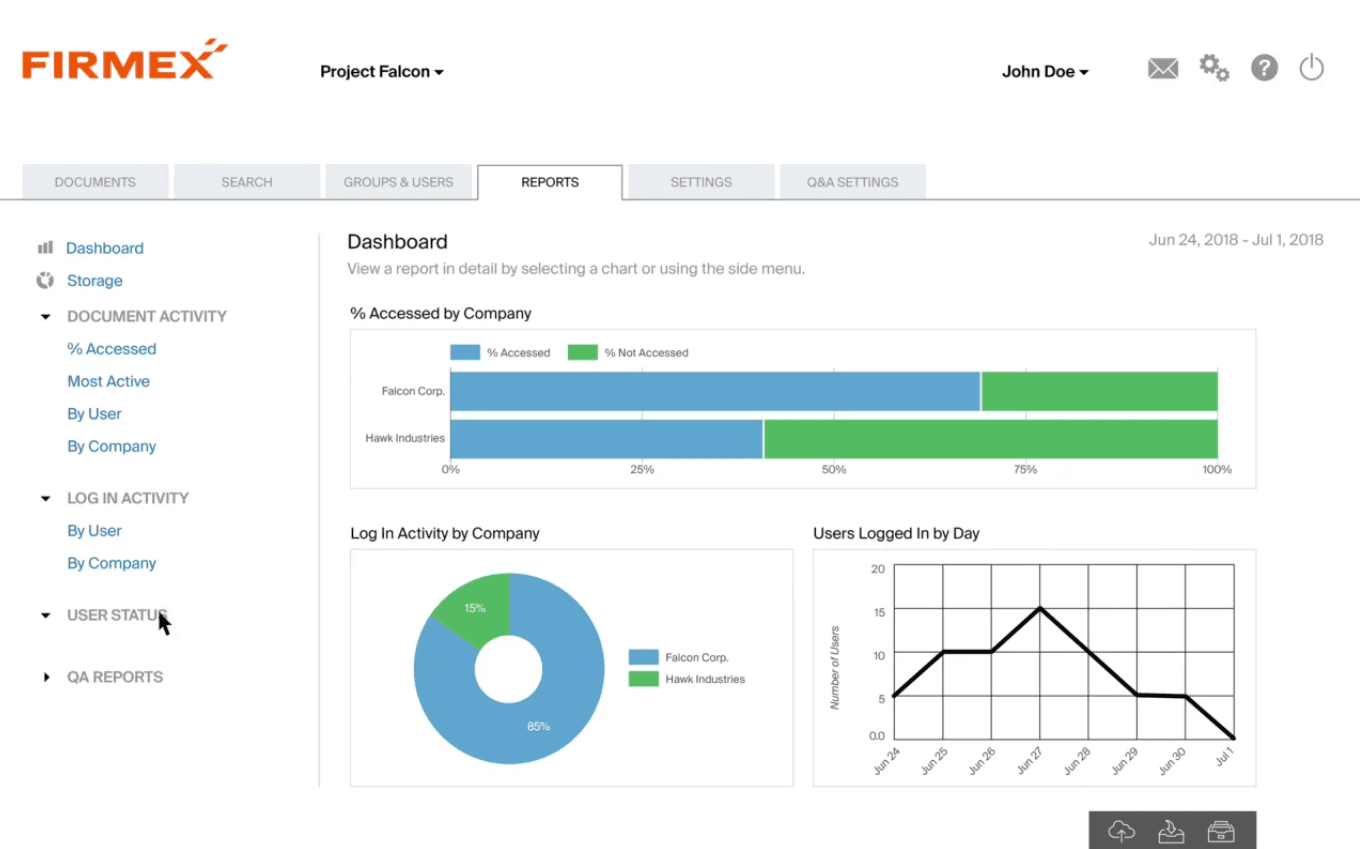 Firmex Data Room for Startups. Bild powered by FuseBase.