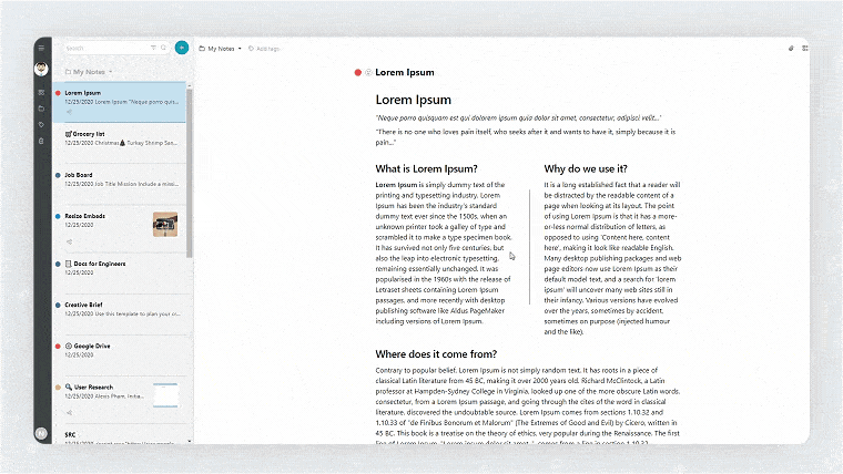 Export your notes in PDF of various sizes (A1-A5)